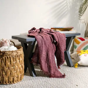 Nest Fringed Throw - Rouge