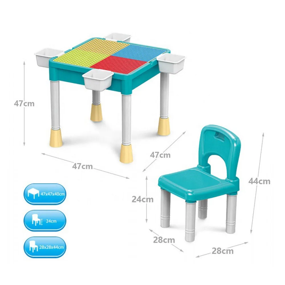 (Net) 2-in-1 Blocks Table with Chair - A World of Creative Exploration for Kids