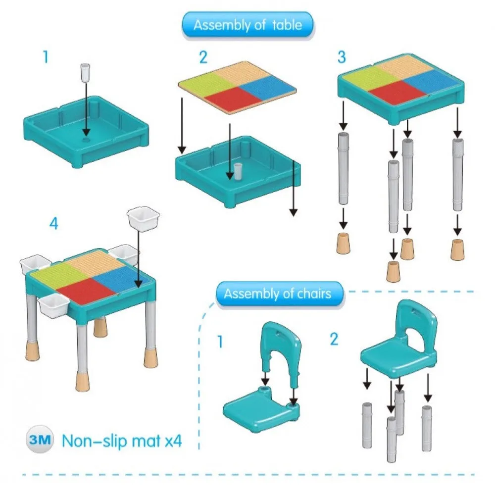 (Net) 2-in-1 Blocks Table with Chair - A World of Creative Exploration for Kids