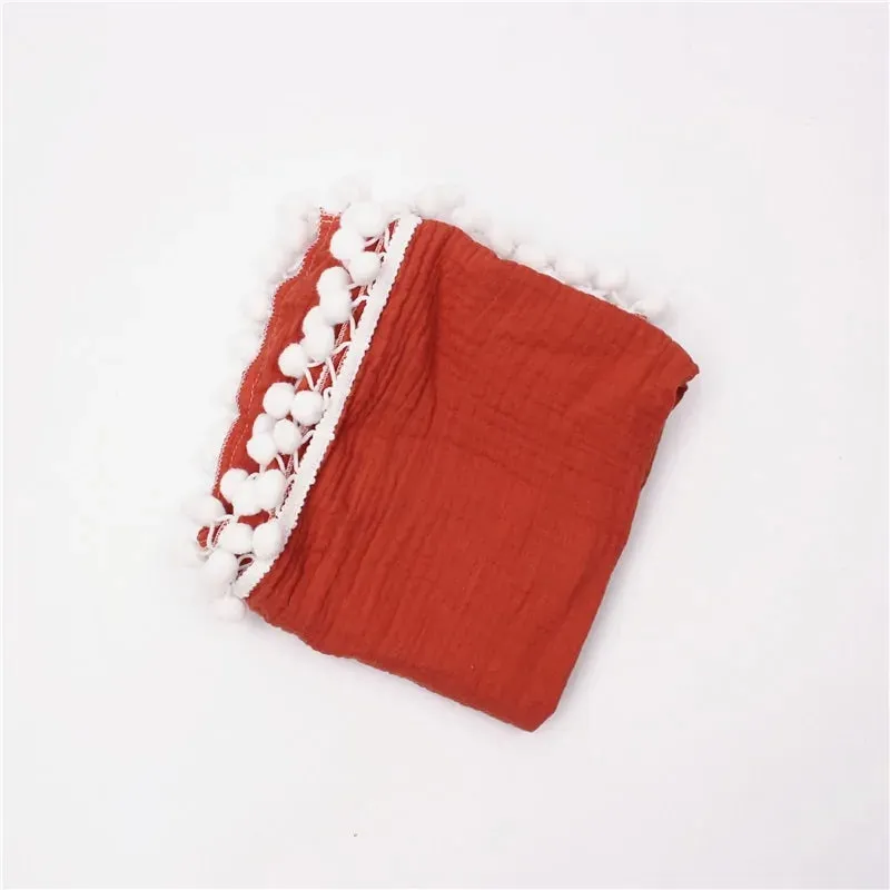 Organic Cotton  Baby Tassel Blankets