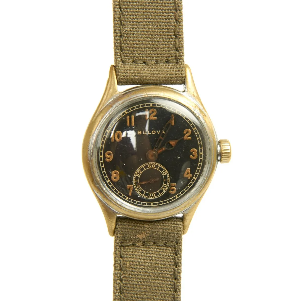 Original U.S. Early WWII Army Officer 15-Jewel Wrist Watch Model 10 AK by BULOVA - Fully Functional