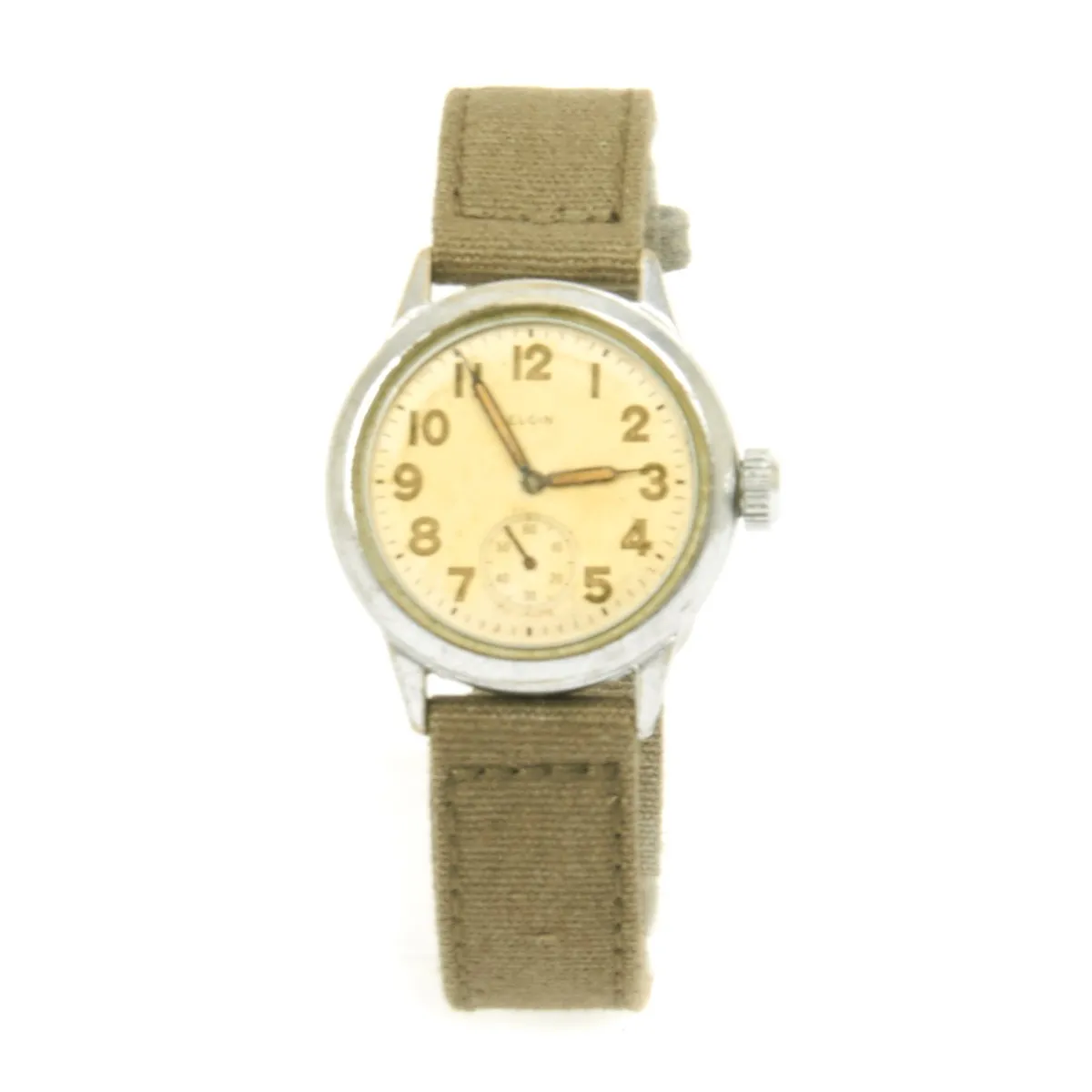 Original U.S. WWII Army Officer 15-Jewel Wrist Watch 8/0 Size by ELGIN - Fully Functional