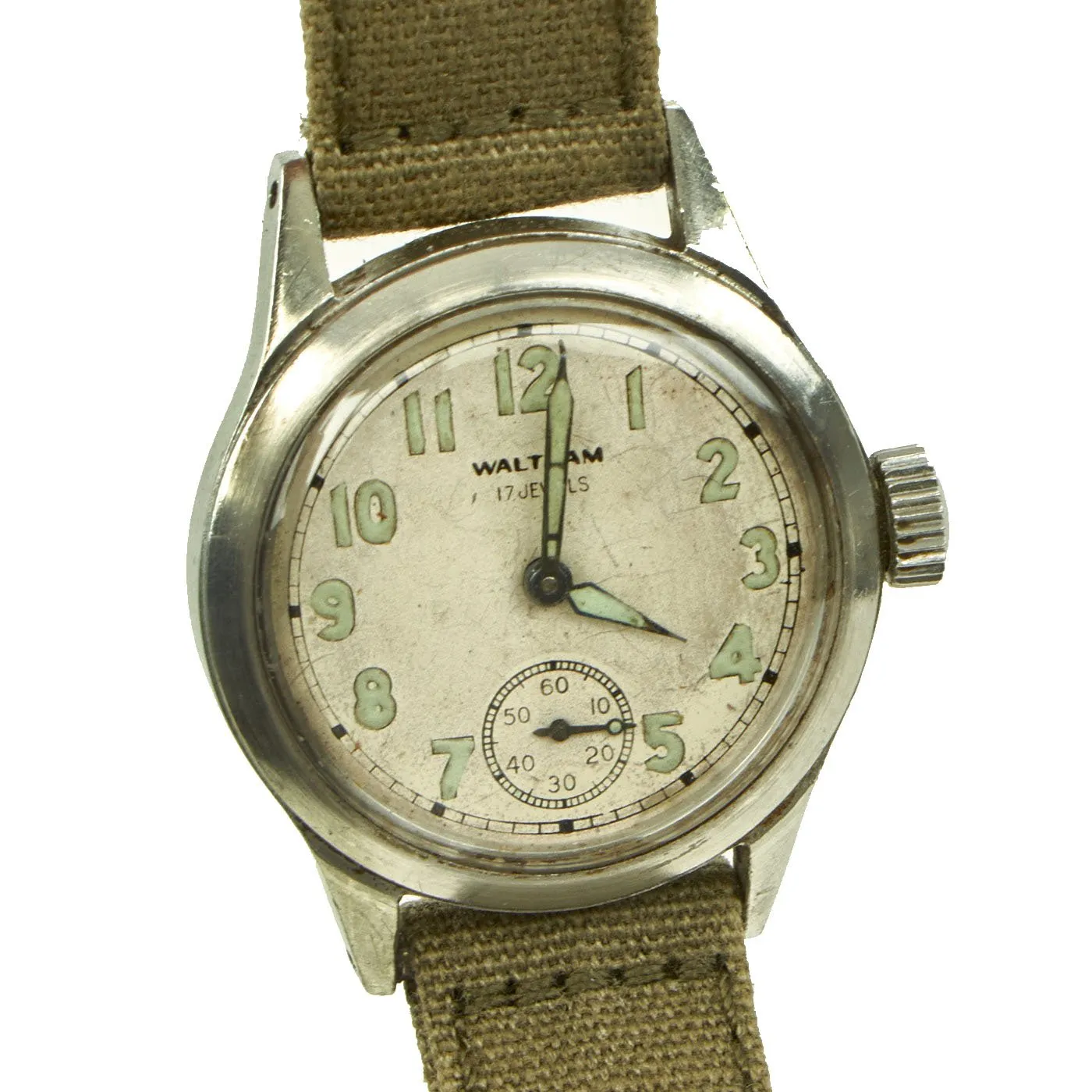 Original U.S. WWII Later-War Army 17-Jewel Officer Wrist Watch by Waltham - Fully Functional