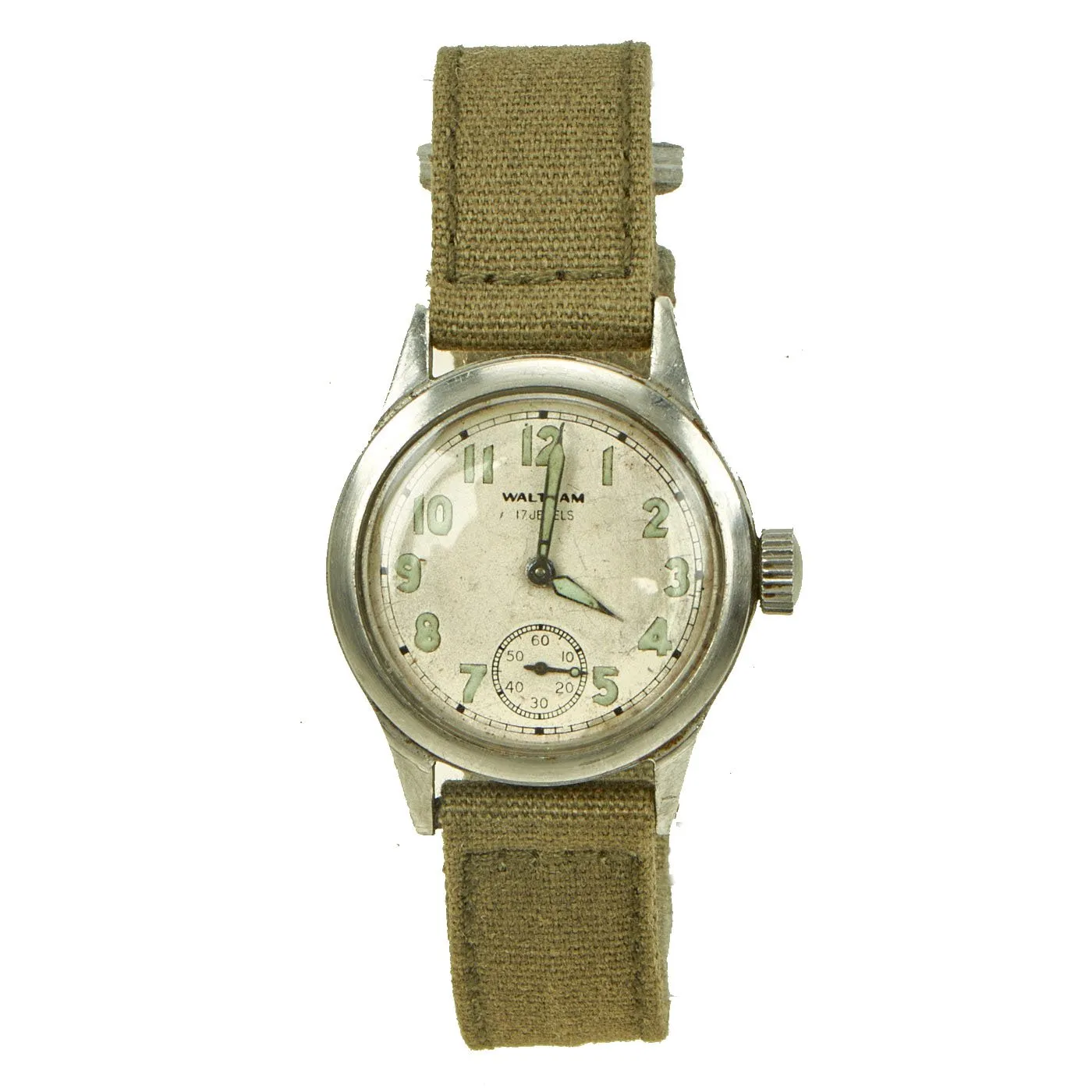 Original U.S. WWII Later-War Army 17-Jewel Officer Wrist Watch by Waltham - Fully Functional