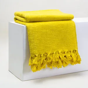 Premium Mustard Yellow Solid Color Throw Blanket For Home Decor