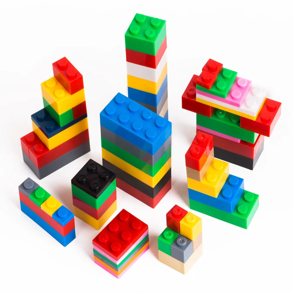 PROLOSO 1500 Piece Building Blocks Bulk 12 Shapes Colorful Educational Mass Pack