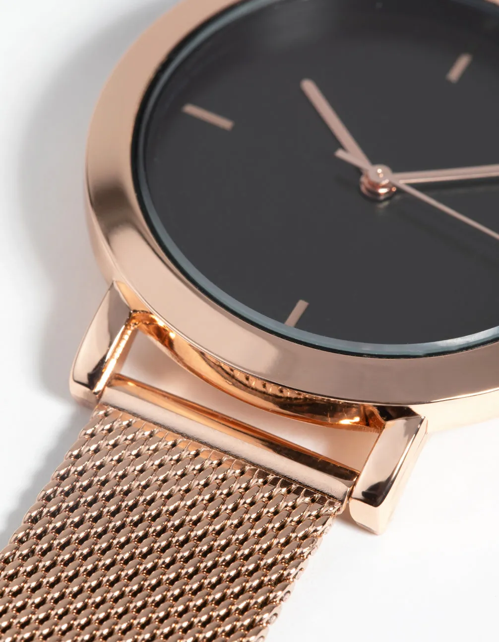 Rose Gold Minimal Mesh Watch