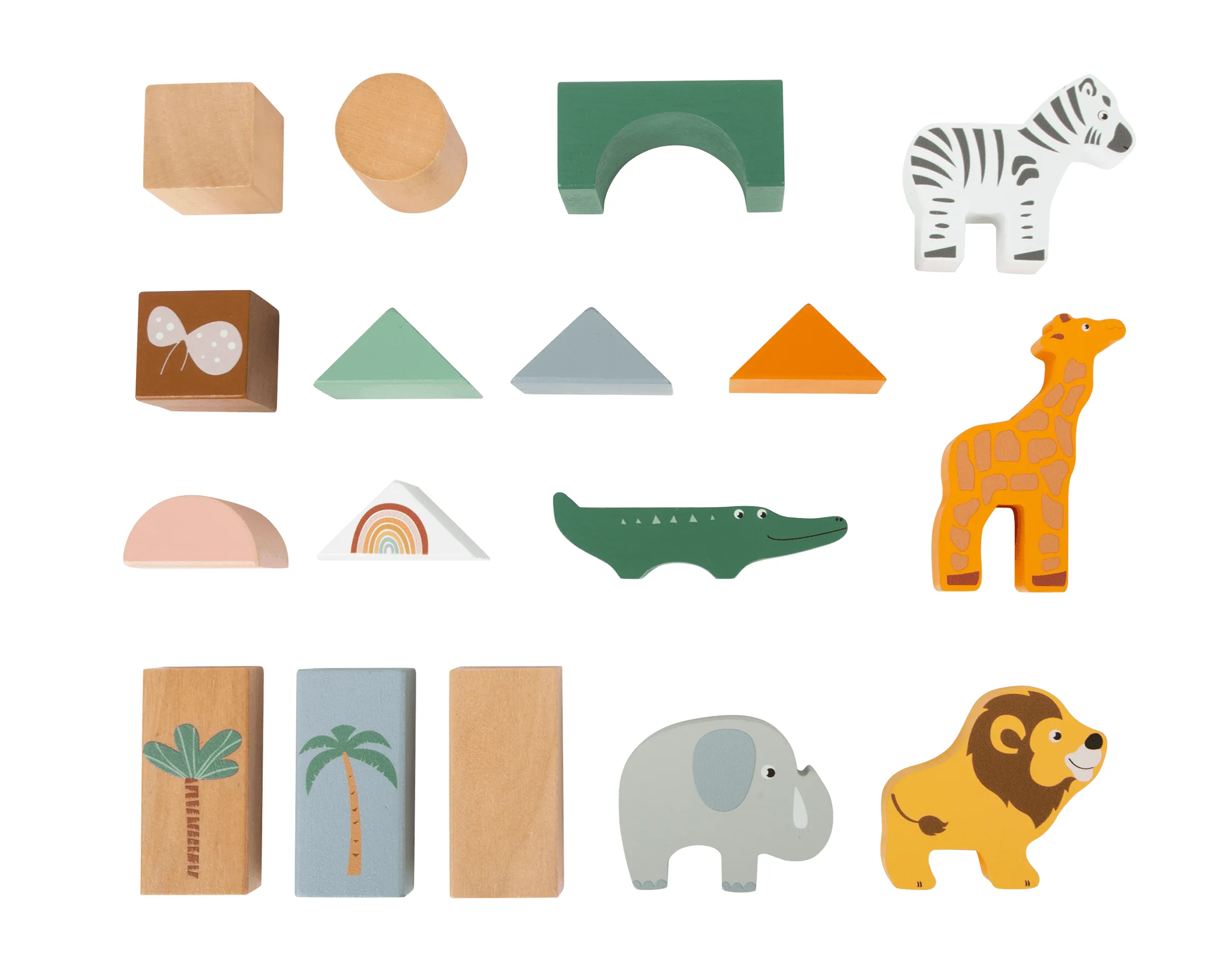 Safari Wooden Building Blocks