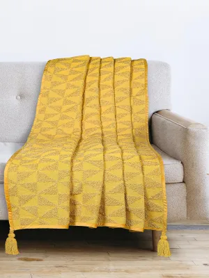 SARAL Home Soft Meri Sofa Throw Yellow-(140x210 cm)