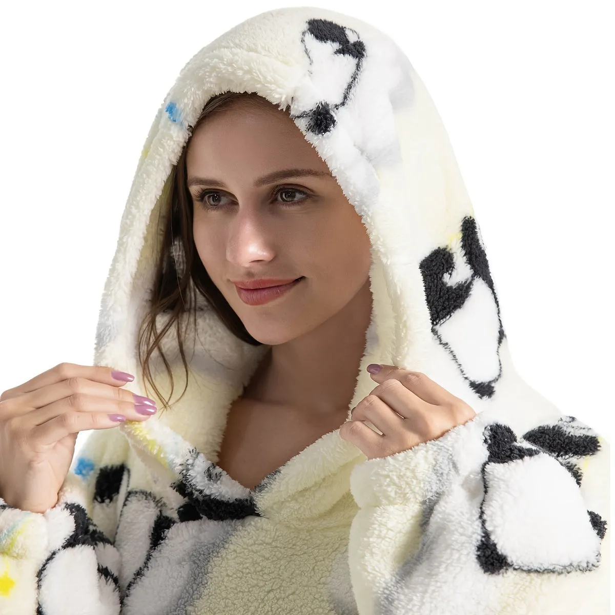 Soft Sherpa Fleece Hoodie Blanket with Big Pocket  Unisex