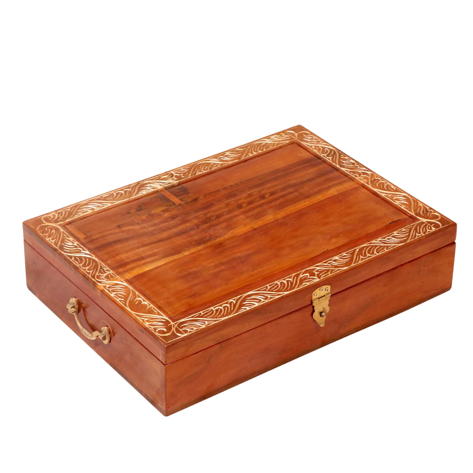 Solid wood carved petal golden boundary wooden Box