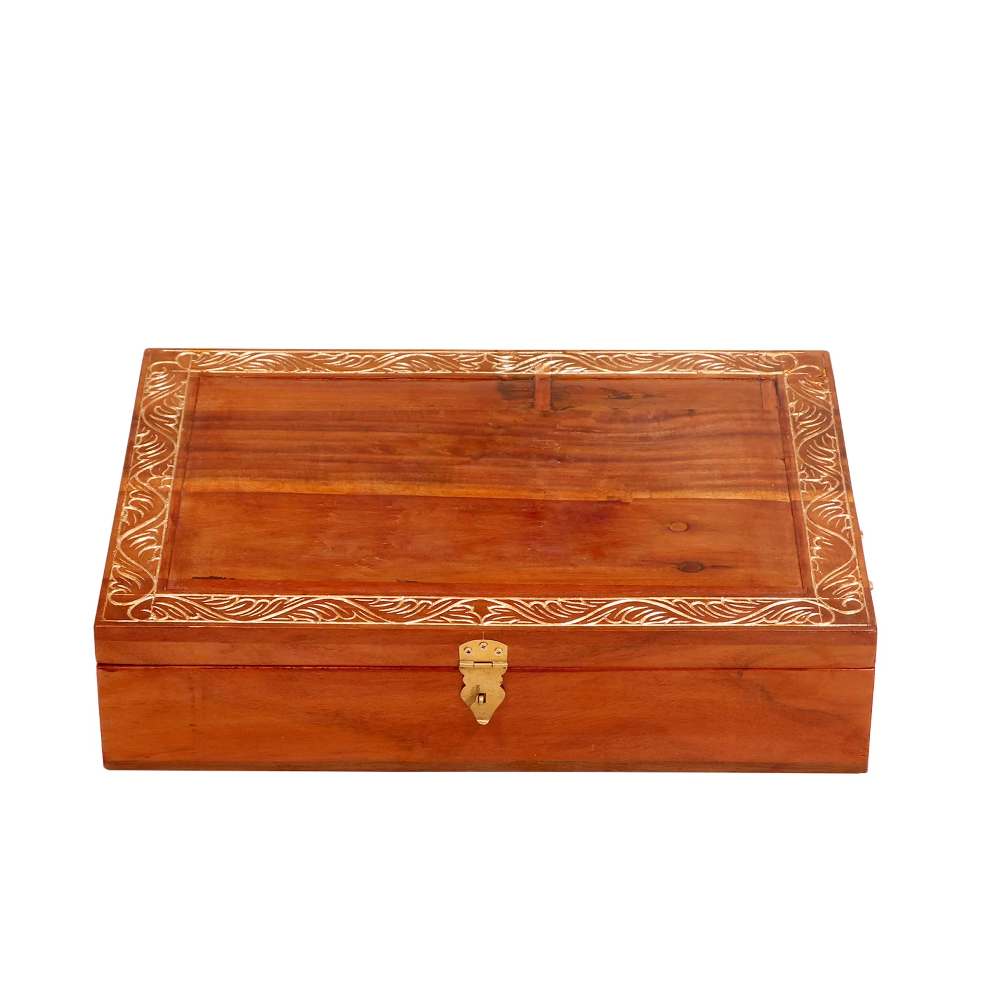 Solid wood carved petal golden boundary wooden Box