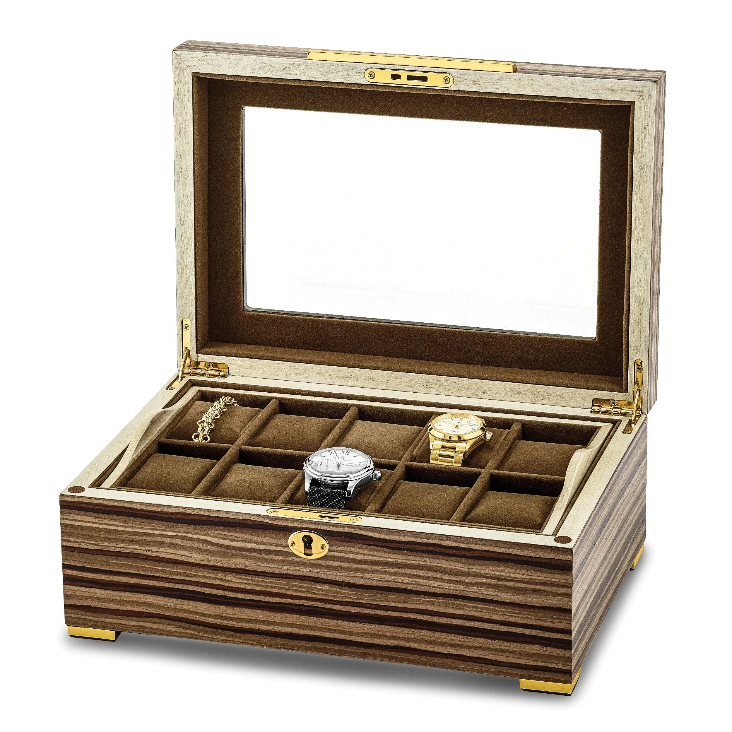 South American Matte Veneer Locking Watch Case