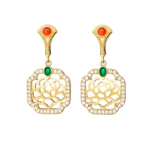 Tang Flower Dangle Earrings