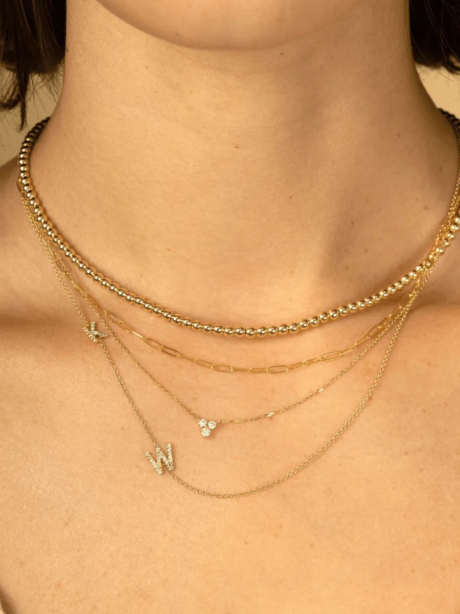 The Diamond Initial Necklace 14K - 5 Letters