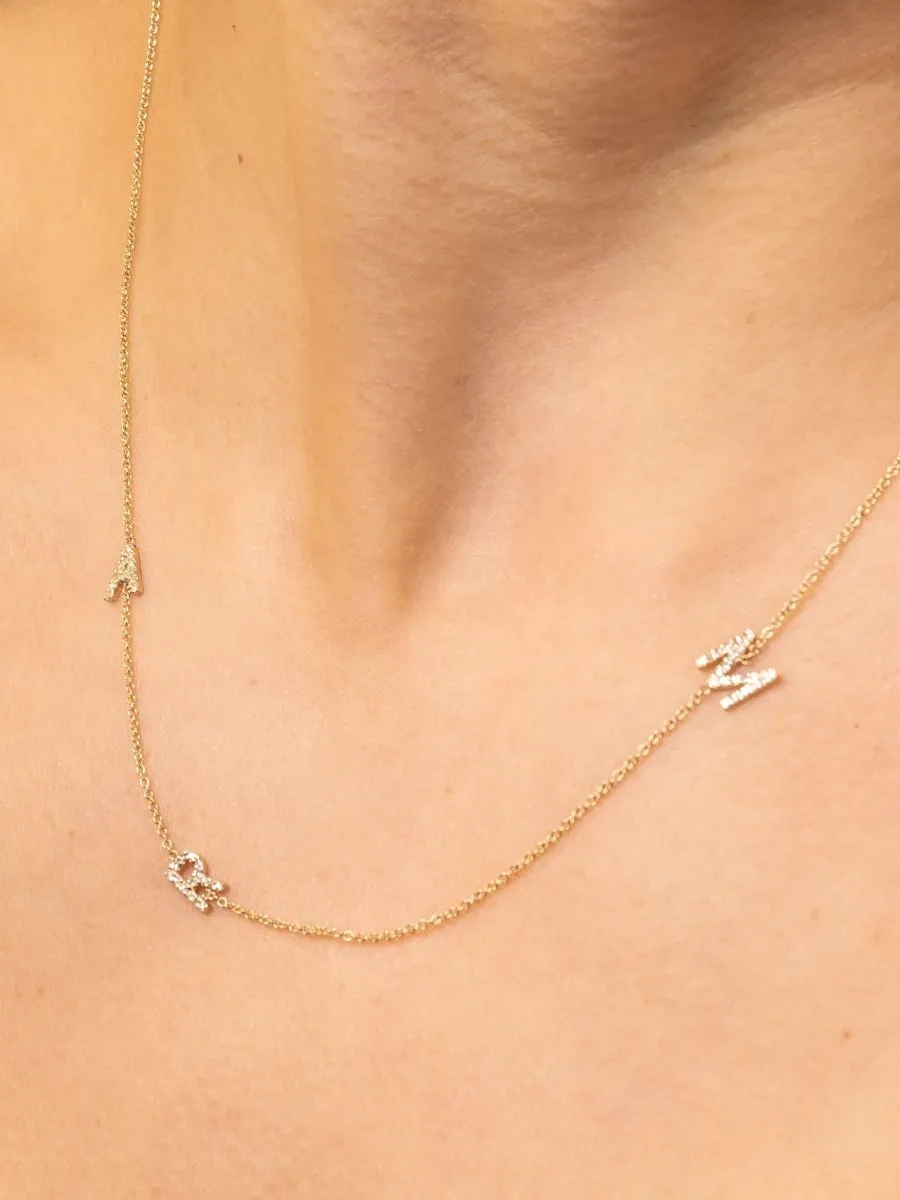 The Diamond Initial Necklace 14K - 5 Letters