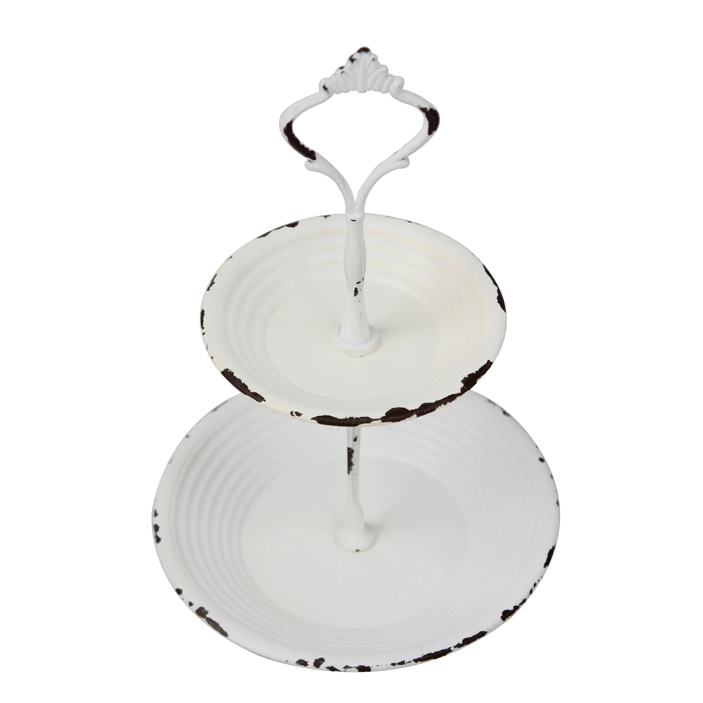 Two Tier White Metal Tray