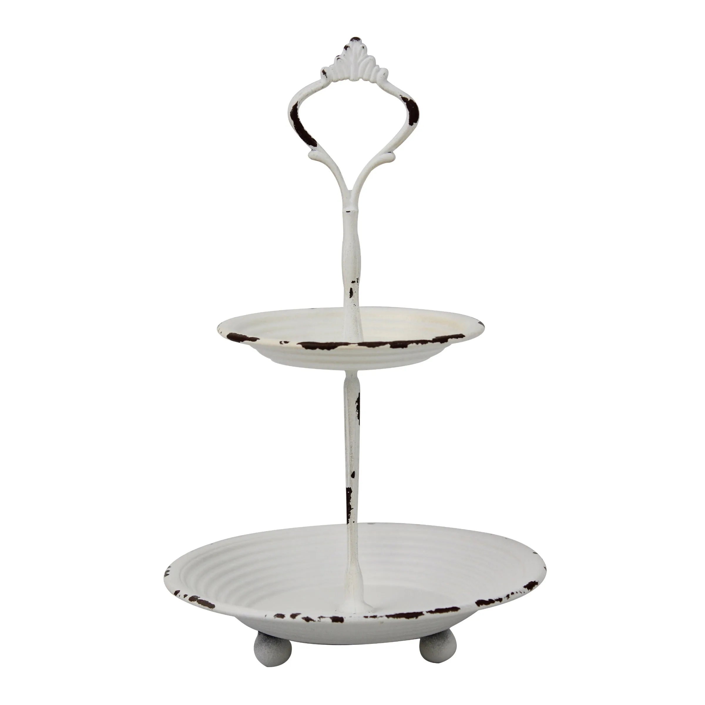 Two Tier White Metal Tray