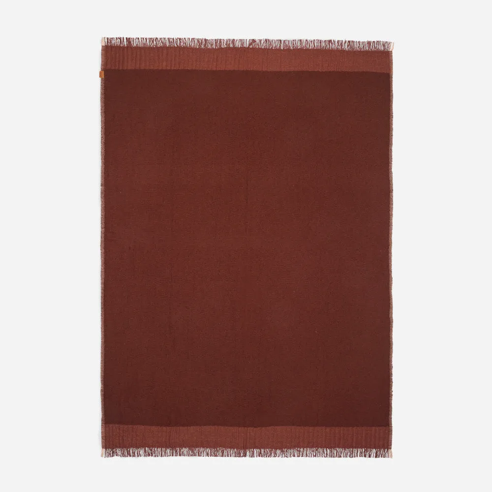 Weaver Throw Red Brown