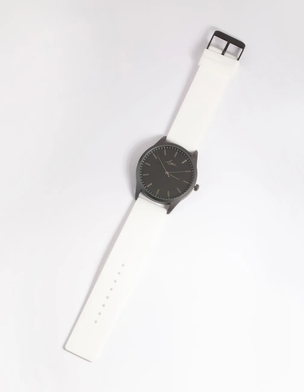 White Large Basic Silicone Watch