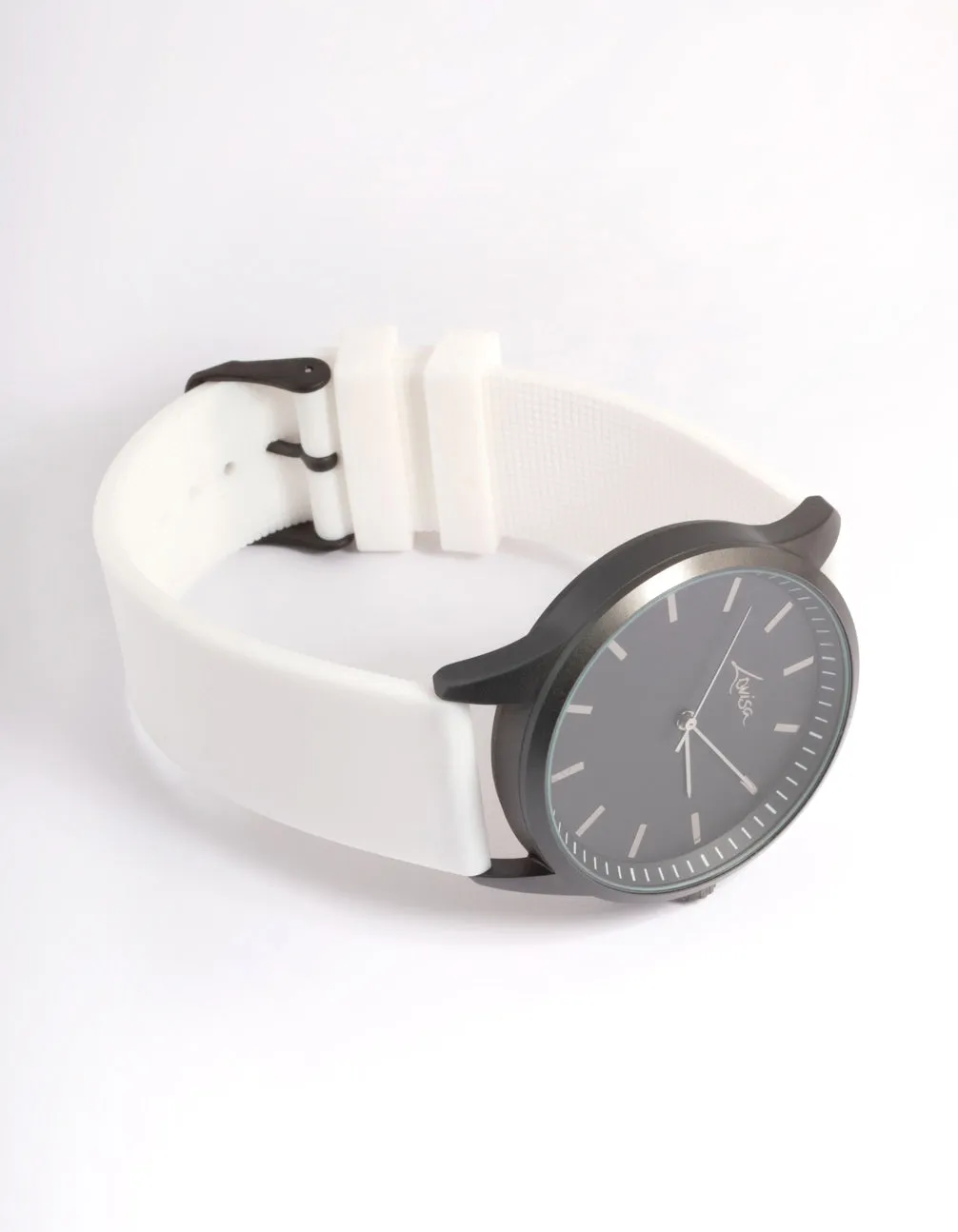 White Large Basic Silicone Watch