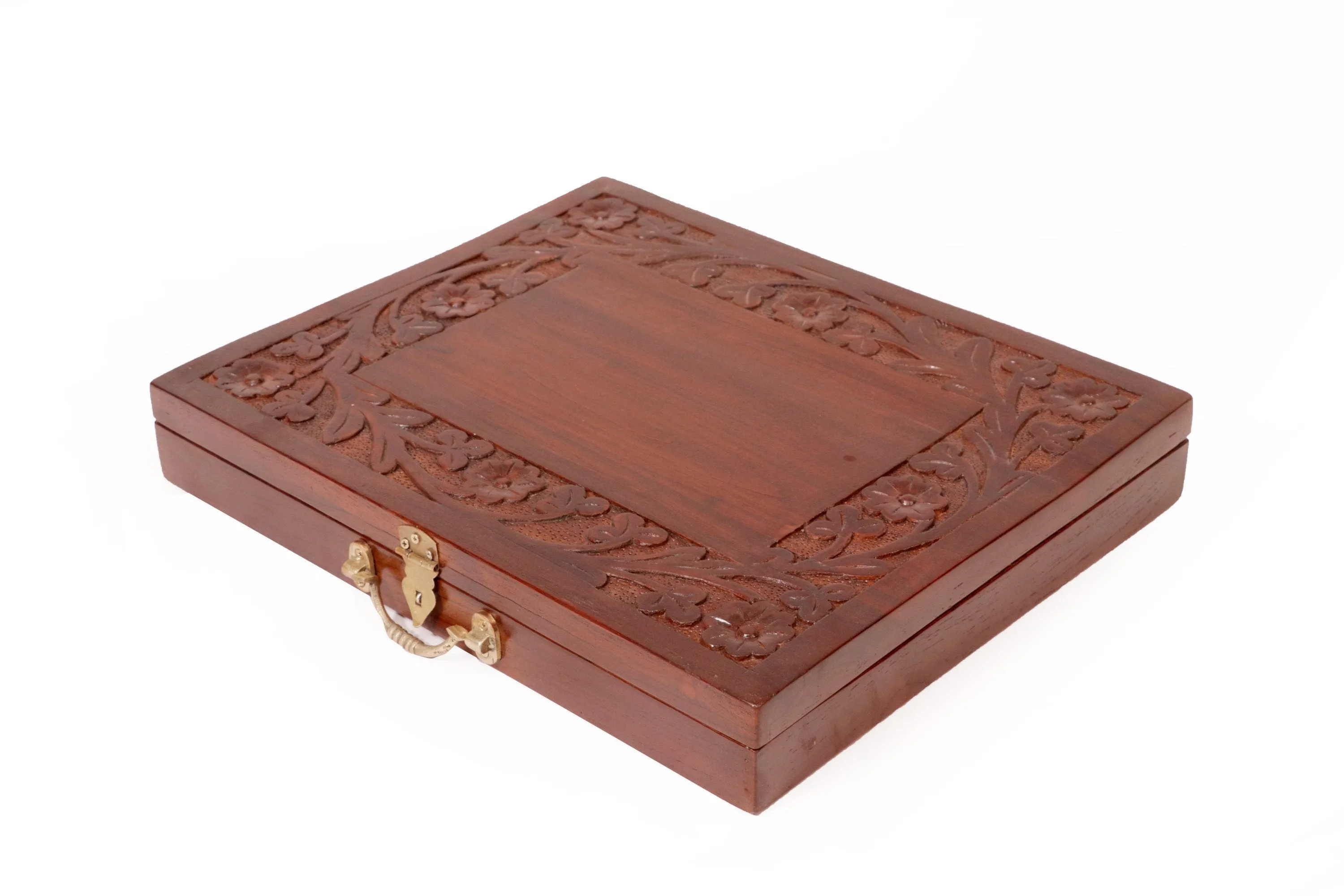 Wooden Carved Flower Petal Box